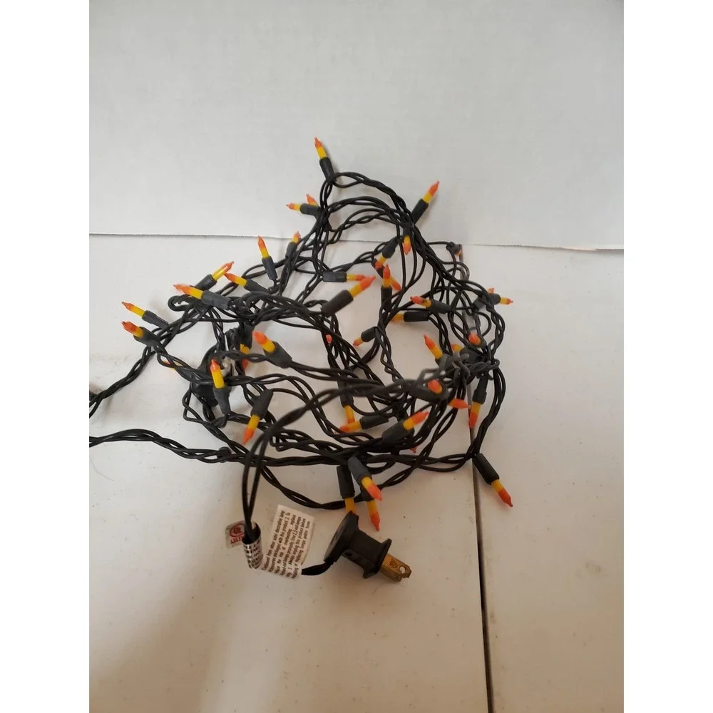Sienna Halloween CANDY CORN 10.2 Foot String Lights: 50 Lights • Black String